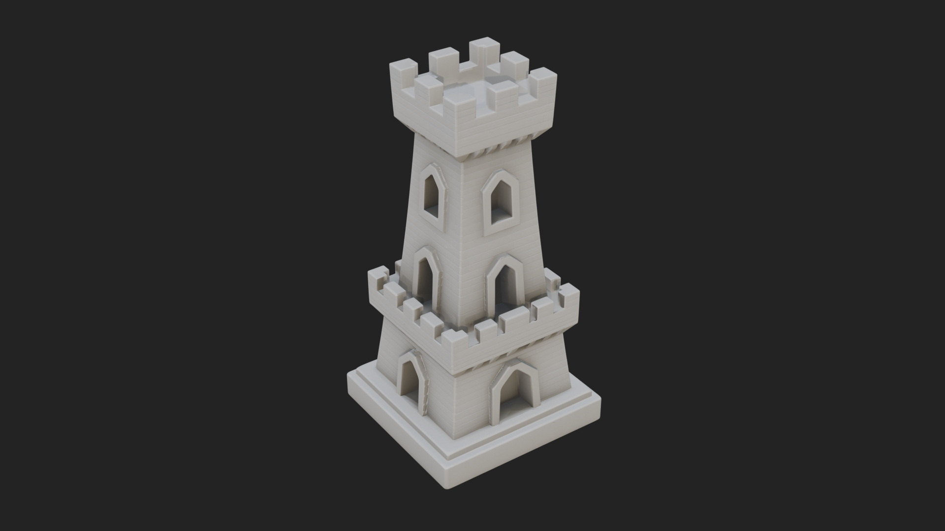 Castle Rook Chess Tower Design 9 3D Print Model 3D Model