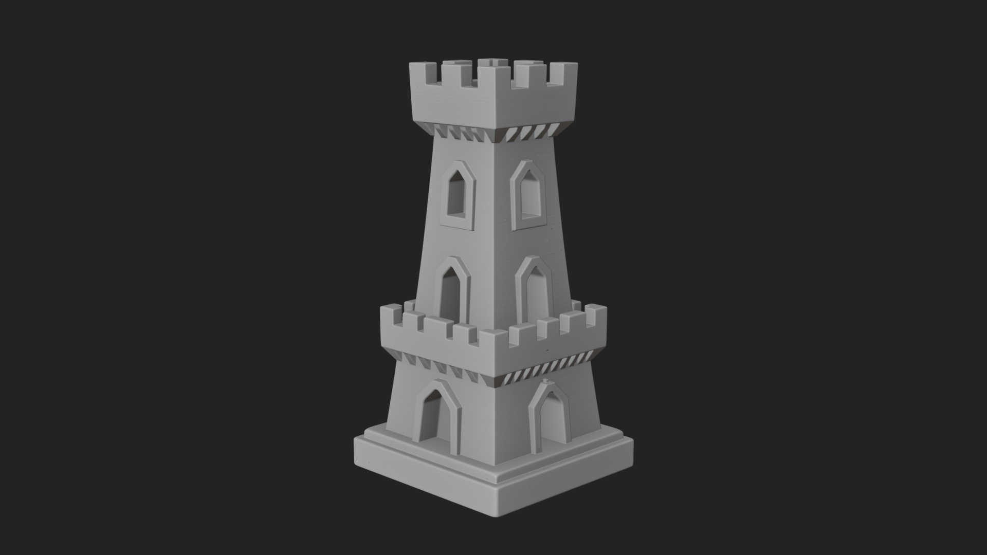 Castle Rook Chess Tower Design 9 3D Print Model 3D Model