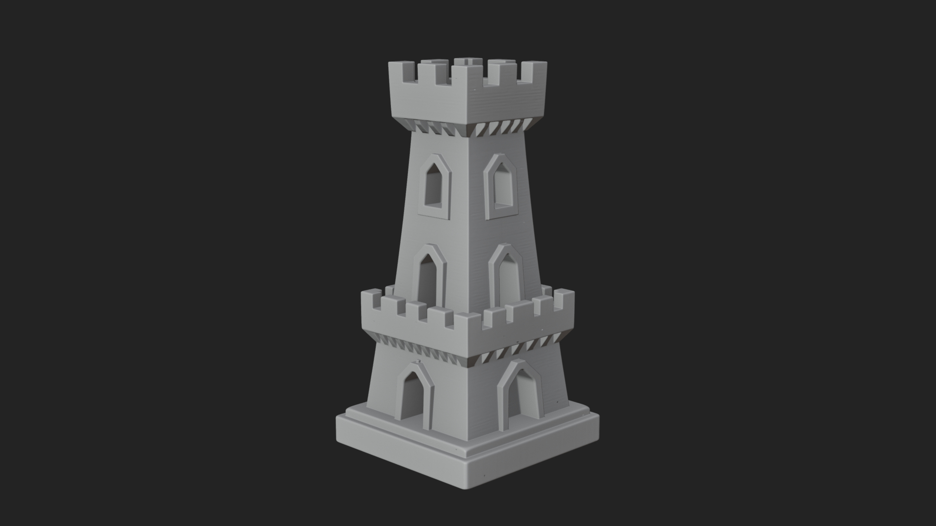 Castle Rook Chess Tower Design 9 3D Print Model 3D Model