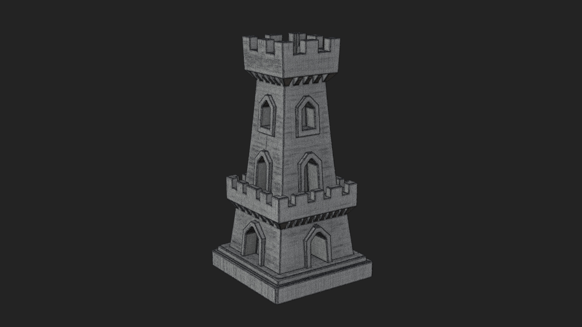 Castle Rook Chess Tower Design 9 3D Print Model 3D Model