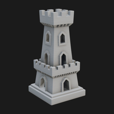 Castle Rook Chess Tower Design 9 3D Print Model