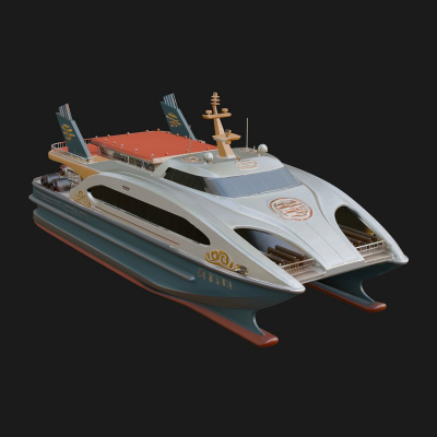 Catamaran Yacht Model Design 1 3D Print Model