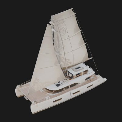 Catamaran Yacht Model Design 4 3D Print Model