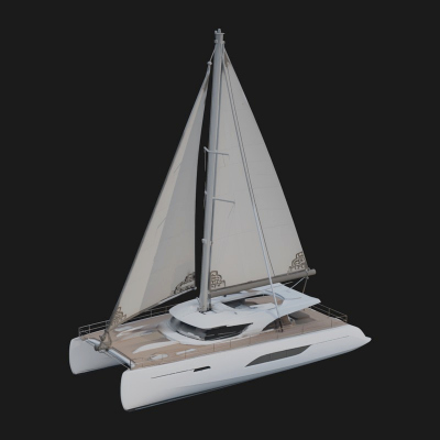 Catamaran Yacht Model Design 5 3D Print Model