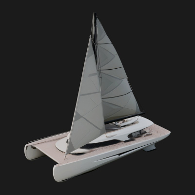 Catamaran Yacht Model Design 6 3D Print Model
