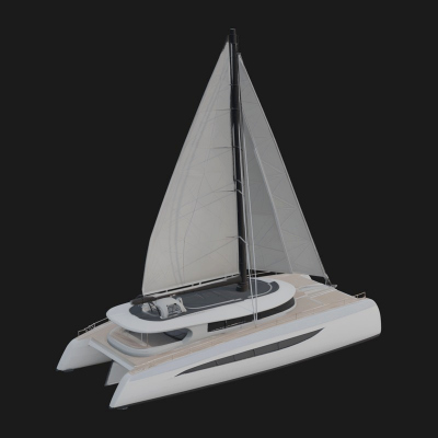 Catamaran Yacht Model Design 8 3D Print Model