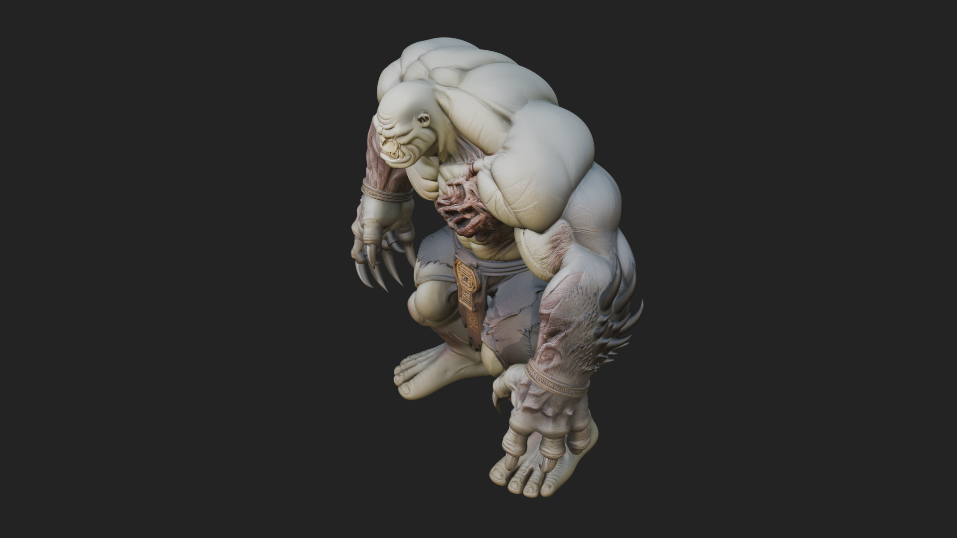Cave Troll Statue Design 1 3D Print Model 3D Model