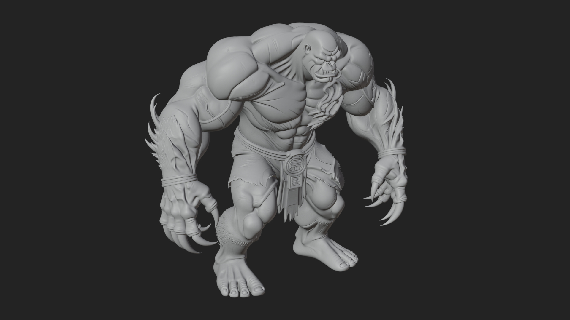 Cave Troll Statue Design 1 3D Print Model 3D Model
