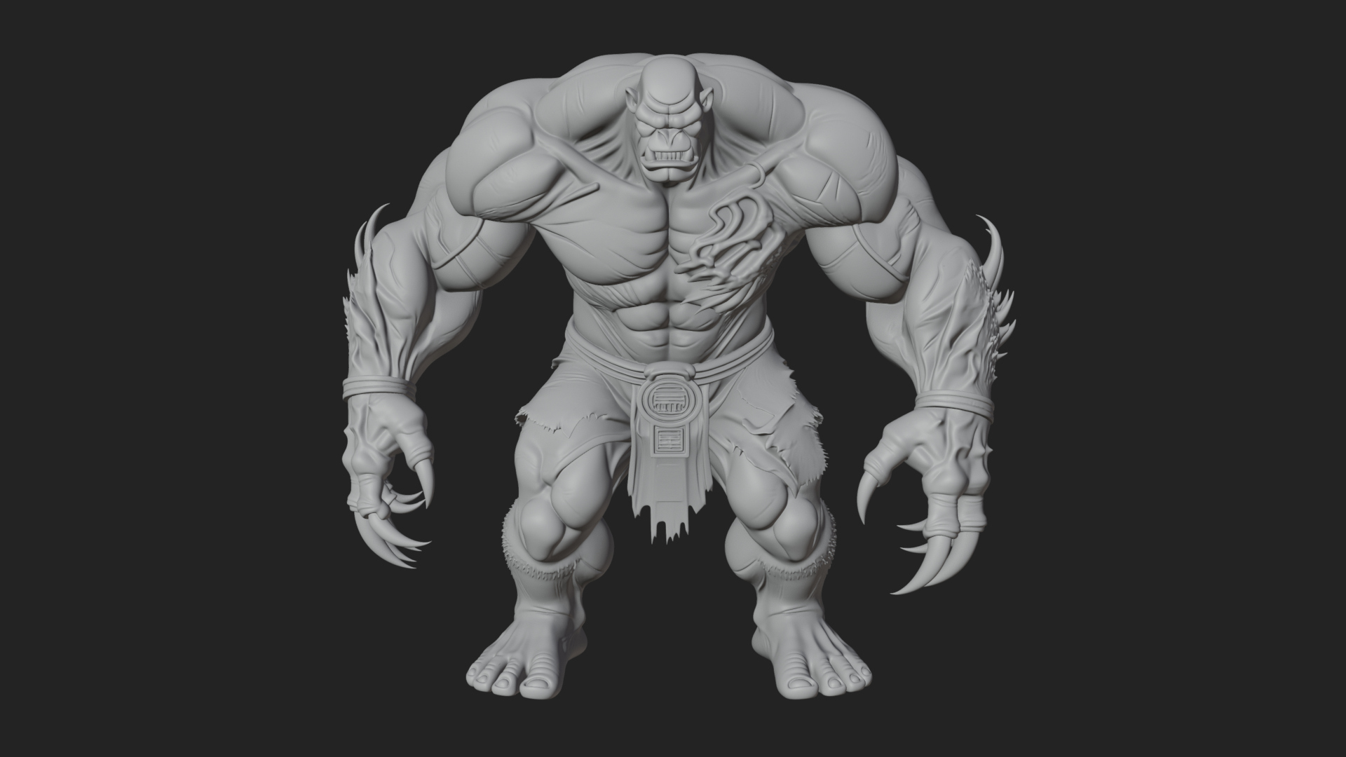 Cave Troll Statue Design 1 3D Print Model 3D Model