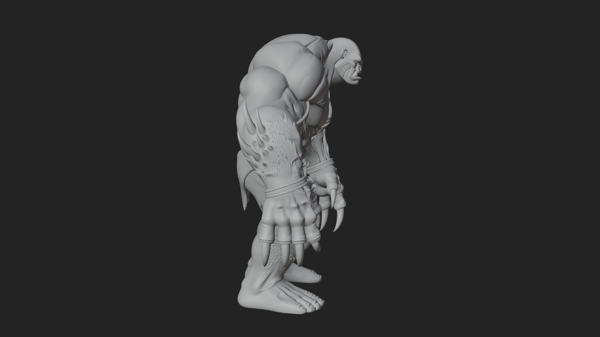 Cave Troll Statue Design 1 3D Print Model 3D Model