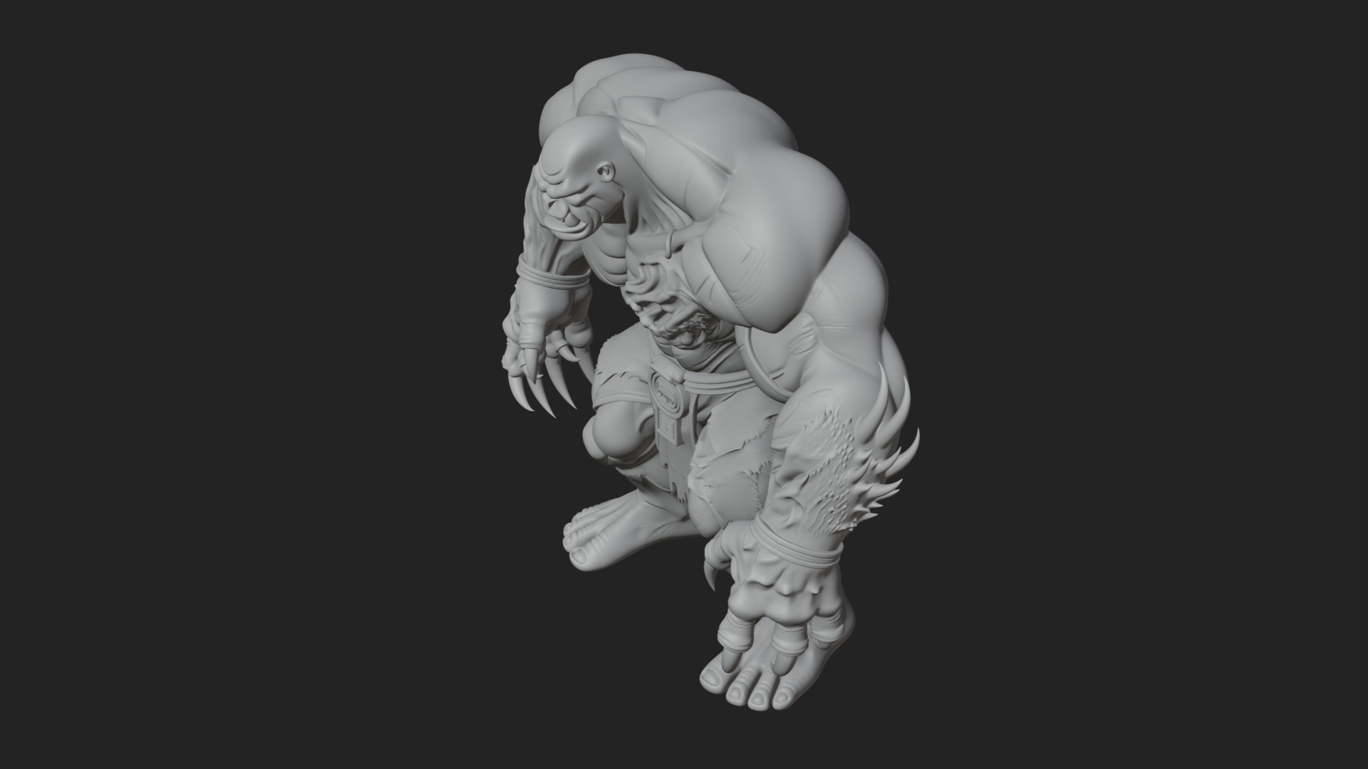 Cave Troll Statue Design 1 3D Print Model 3D Model