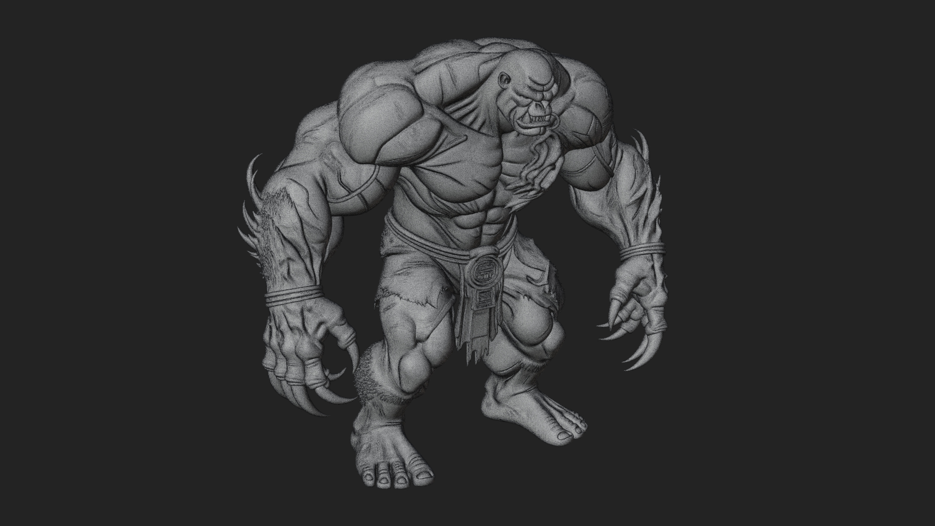 Cave Troll Statue Design 1 3D Print Model 3D Model