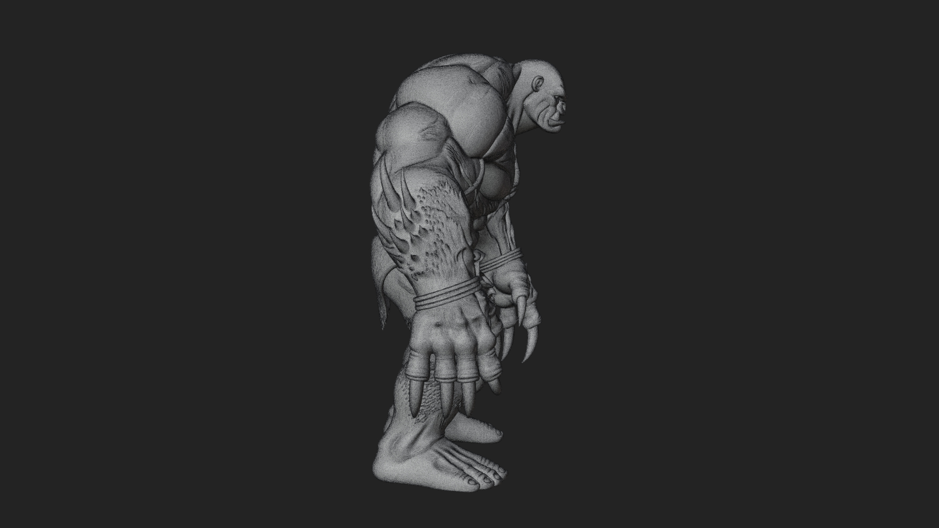 Cave Troll Statue Design 1 3D Print Model 3D Model