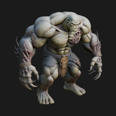 Cave Troll Statue Design 1 3D Print Model