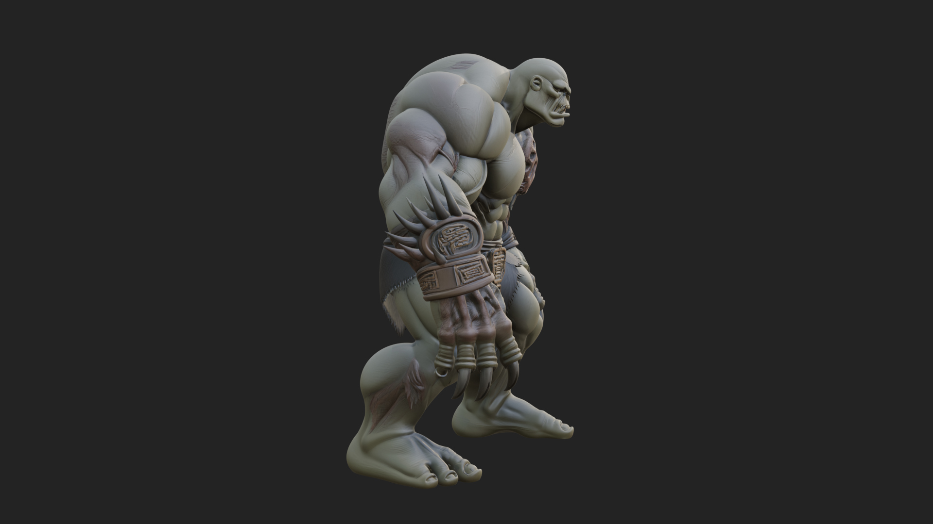 Cave Troll Statue Design 2 3D Print Model 3D Model
