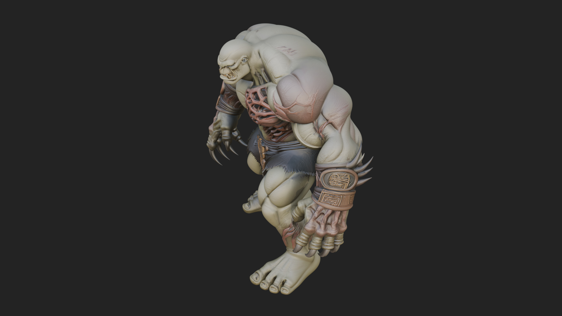 Cave Troll Statue Design 2 3D Print Model 3D Model