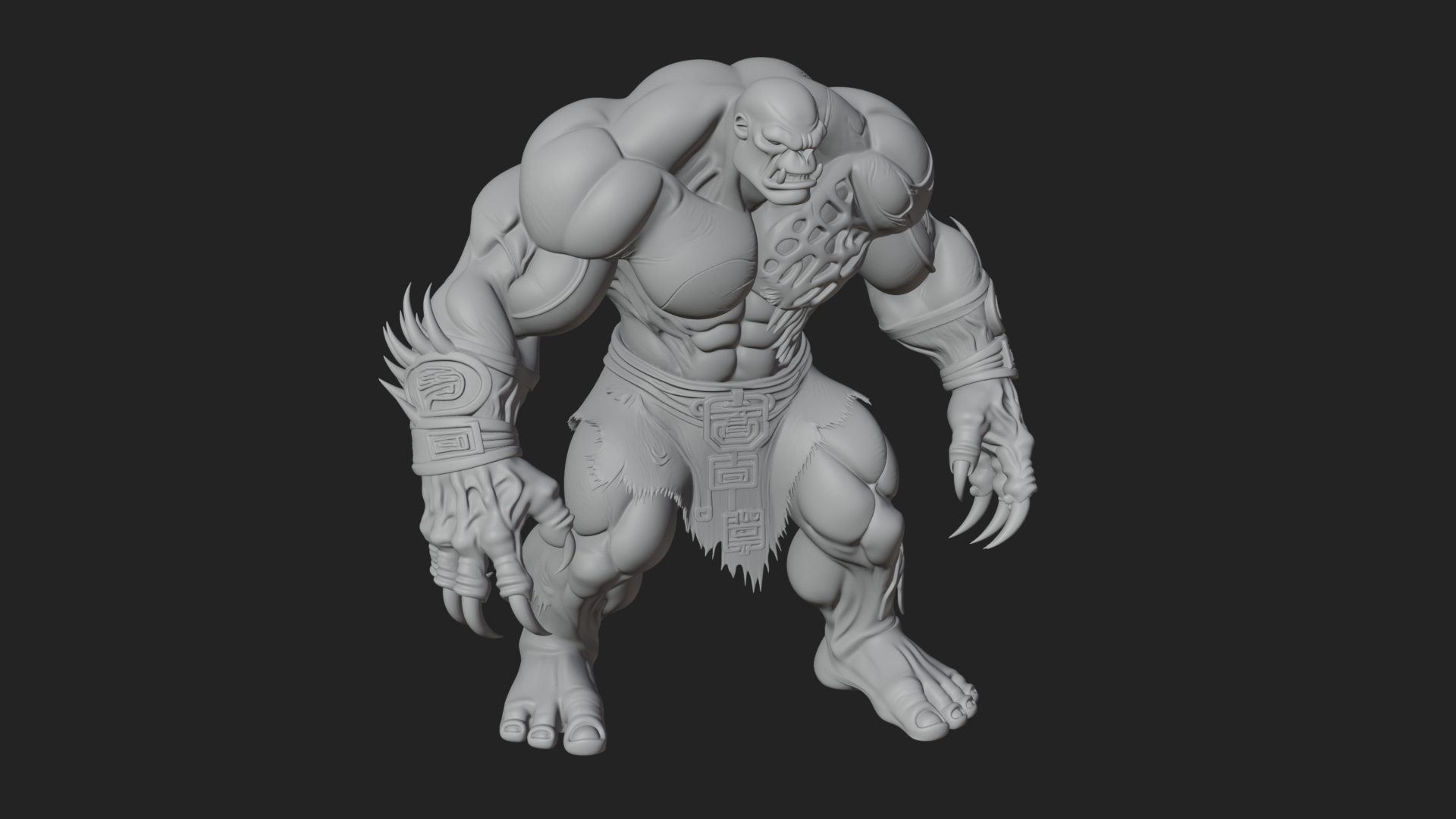 Cave Troll Statue Design 2 3D Print Model 3D Model