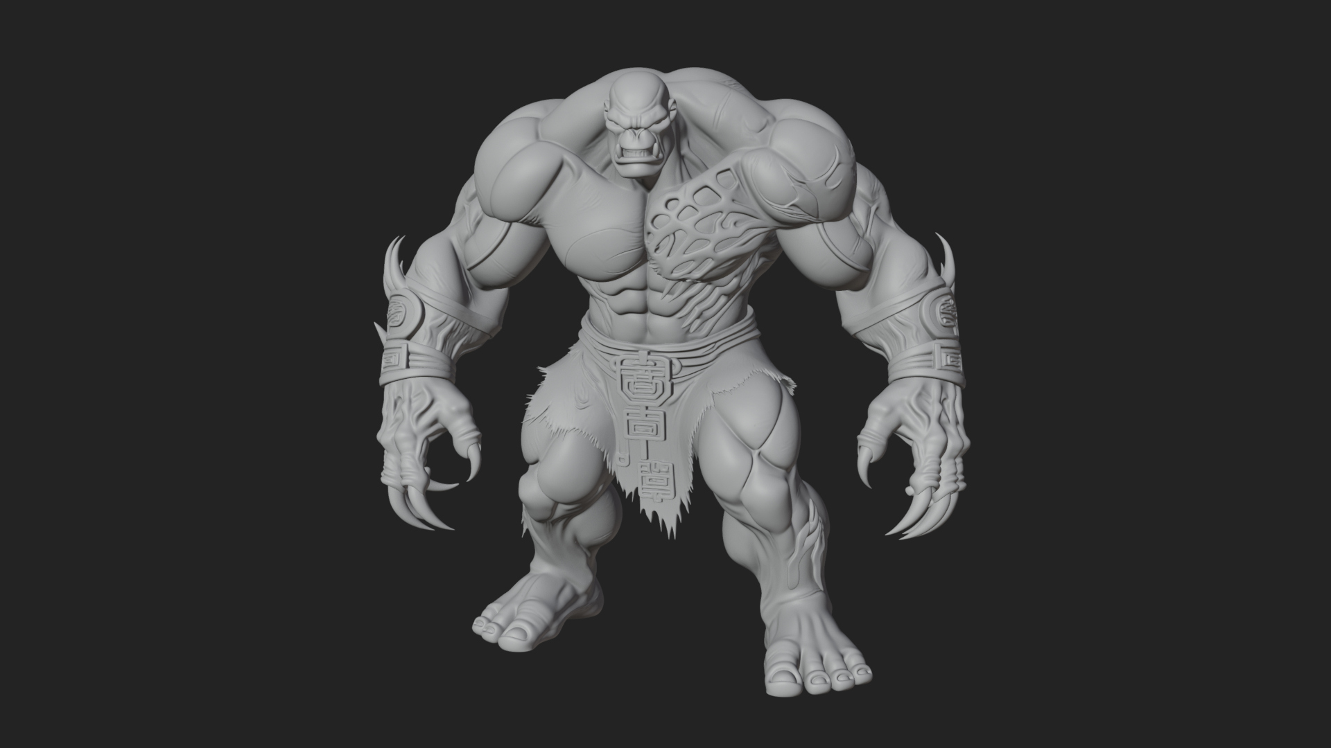 Cave Troll Statue Design 2 3D Print Model 3D Model