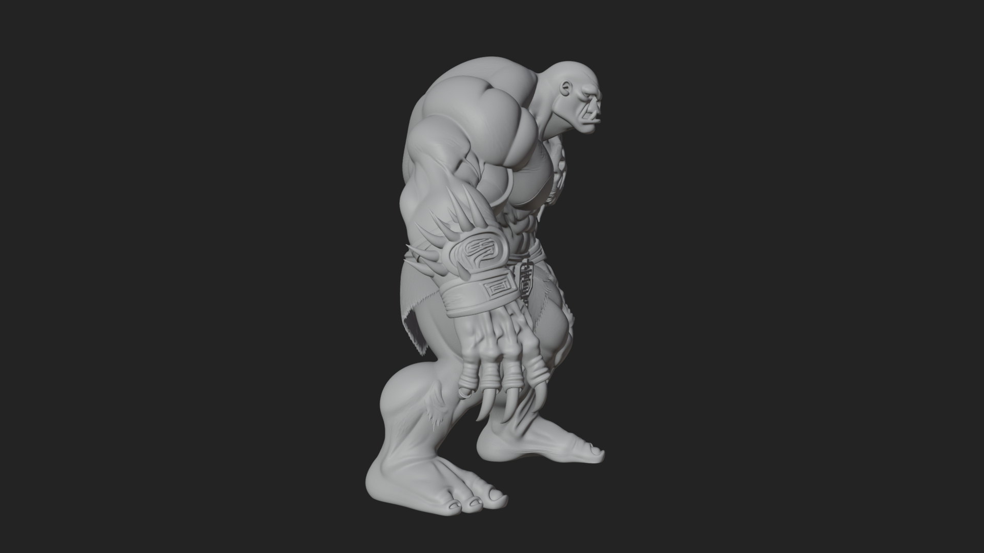 Cave Troll Statue Design 2 3D Print Model 3D Model