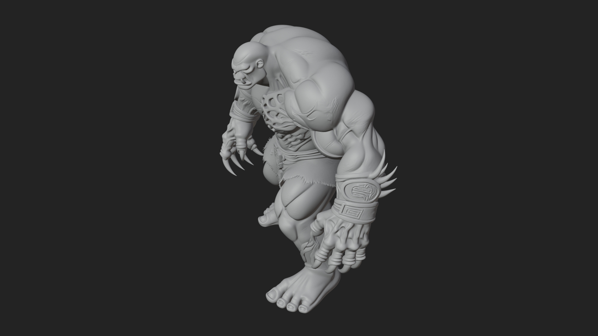 Cave Troll Statue Design 2 3D Print Model 3D Model