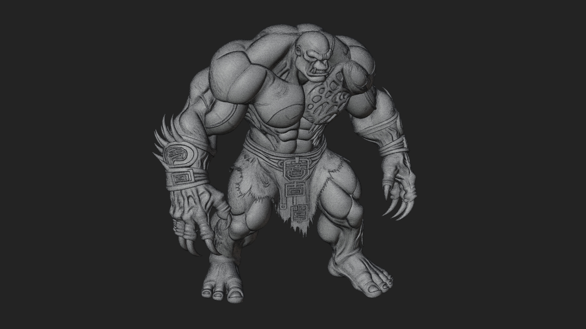 Cave Troll Statue Design 2 3D Print Model 3D Model