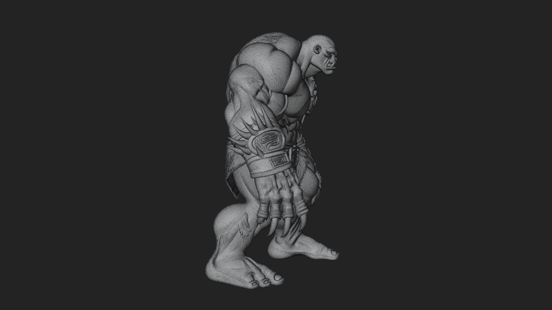 Cave Troll Statue Design 2 3D Print Model 3D Model