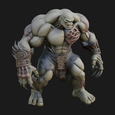Cave Troll Statue Design 2 3D Print Model