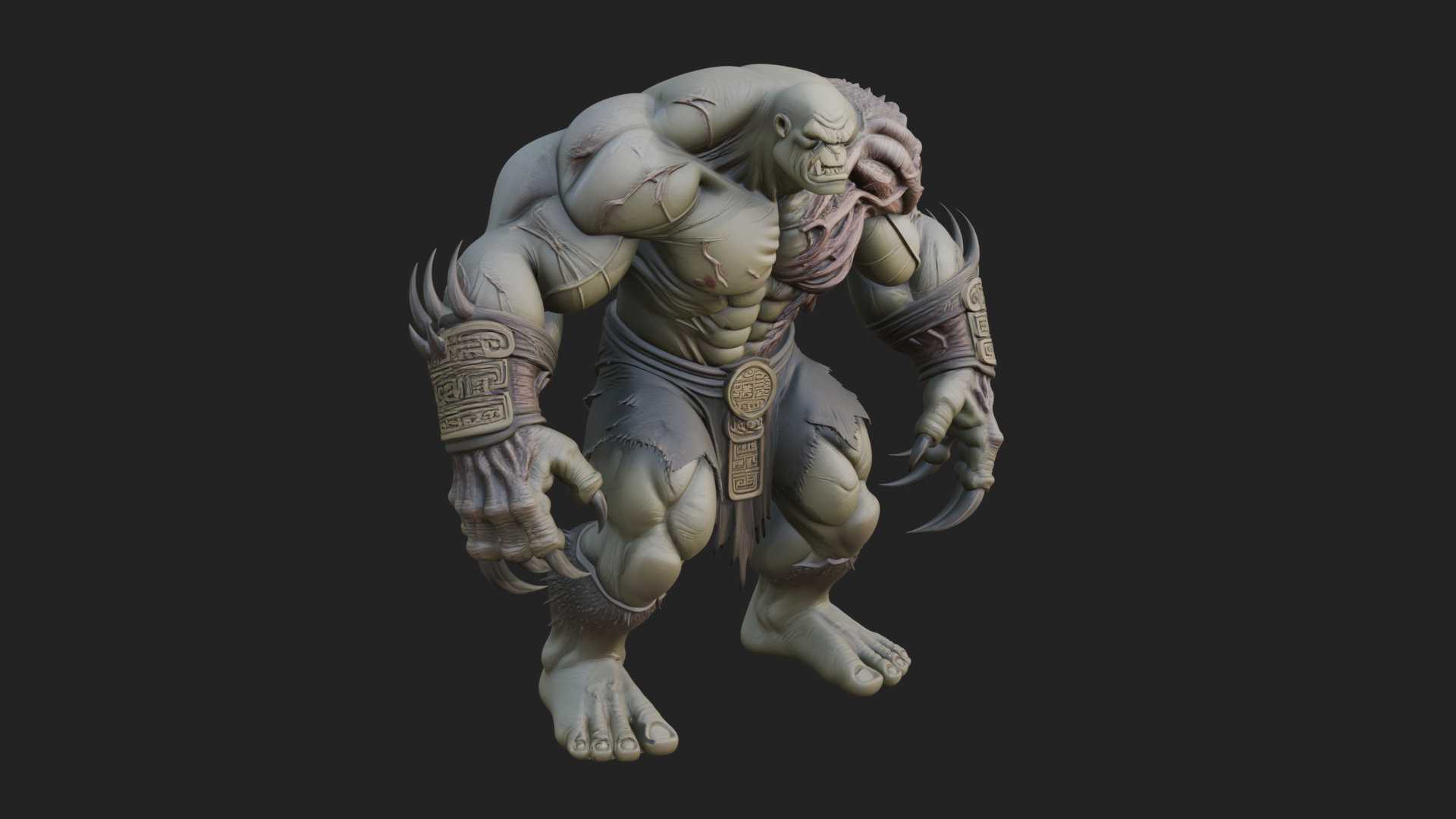 Cave Troll Statue Design 3 3D Print Model 3D Model