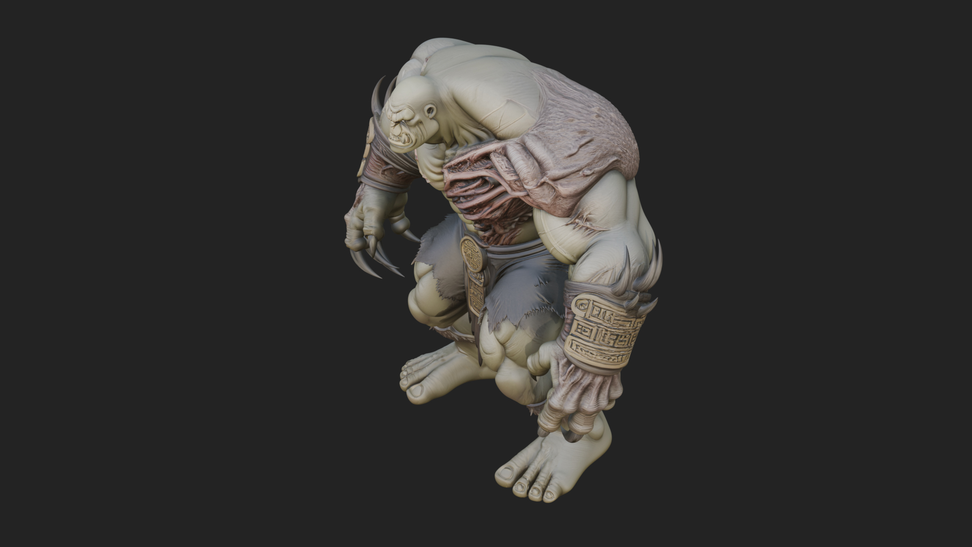 Cave Troll Statue Design 3 3D Print Model 3D Model