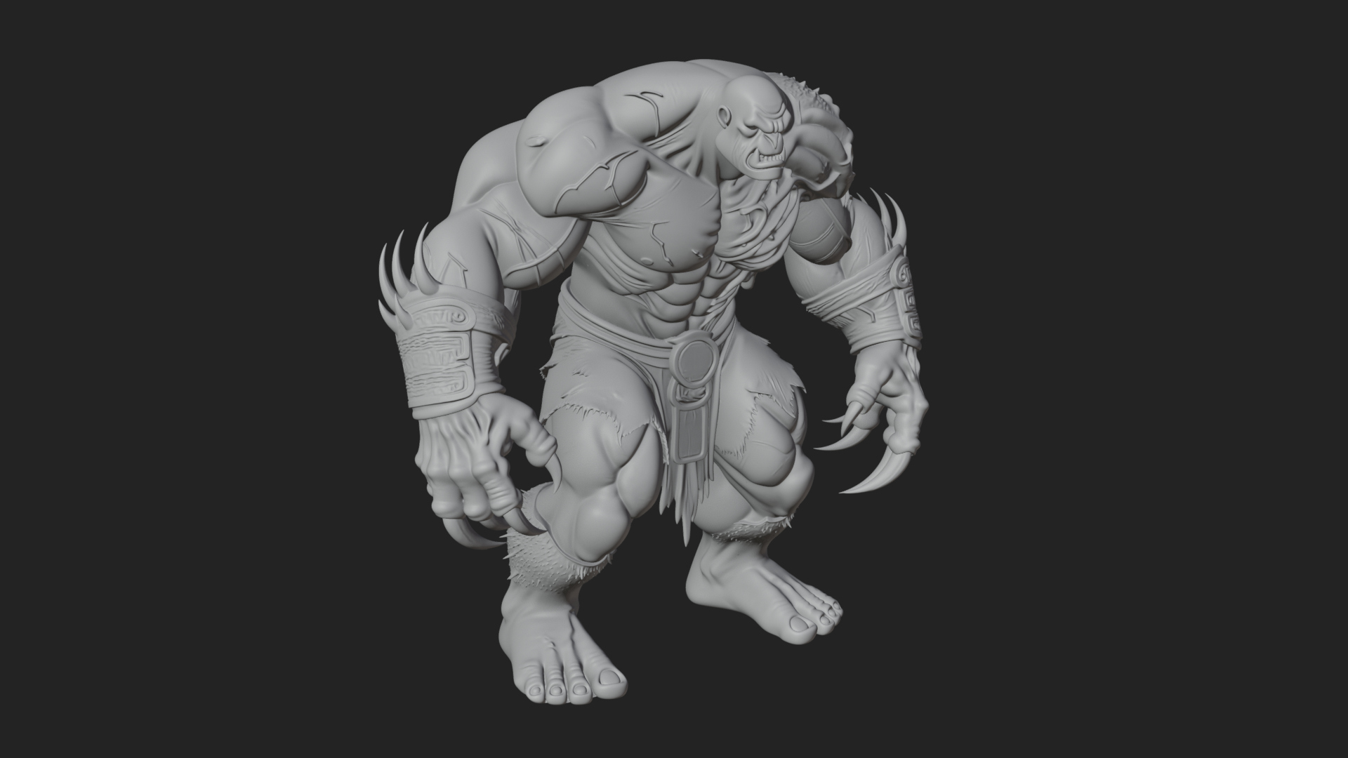 Cave Troll Statue Design 3 3D Print Model 3D Model