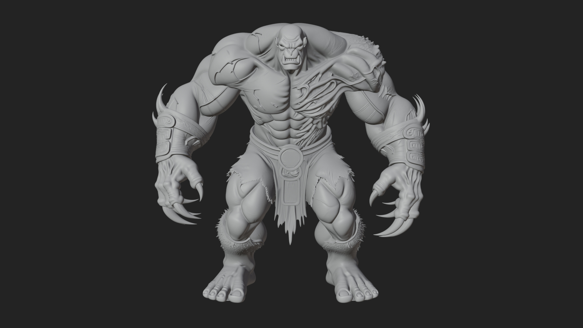 Cave Troll Statue Design 3 3D Print Model 3D Model