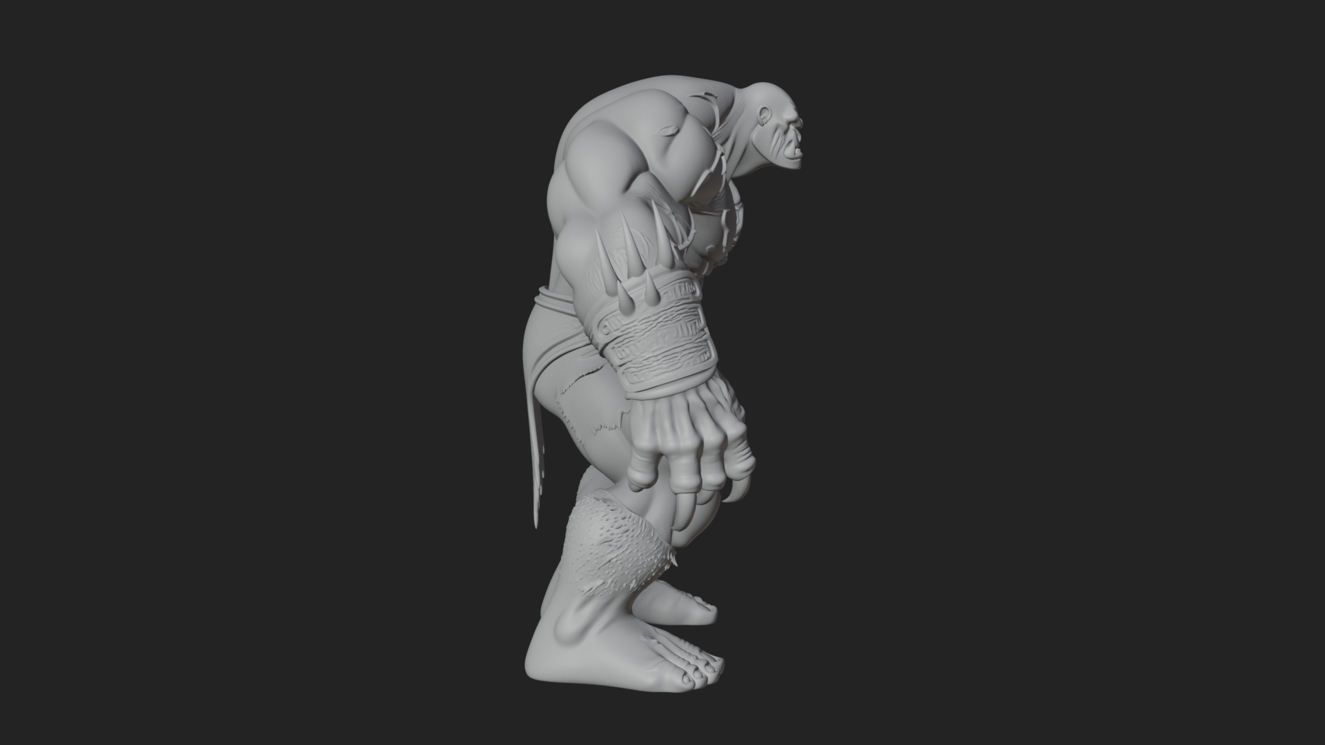 Cave Troll Statue Design 3 3D Print Model 3D Model