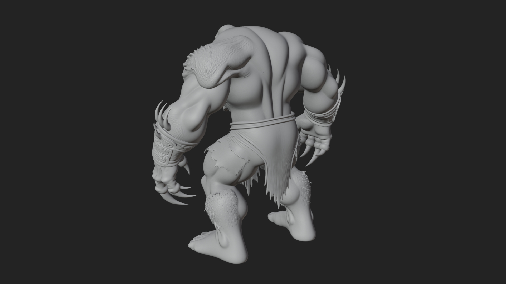 Cave Troll Statue Design 3 3D Print Model 3D Model