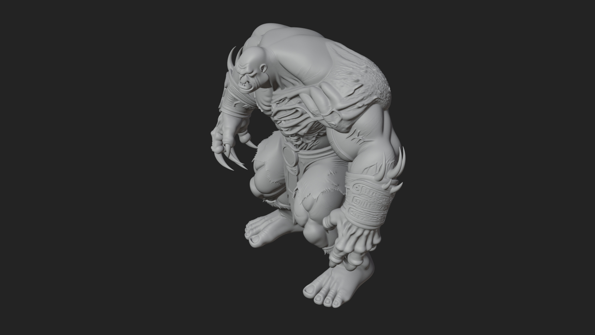Cave Troll Statue Design 3 3D Print Model 3D Model