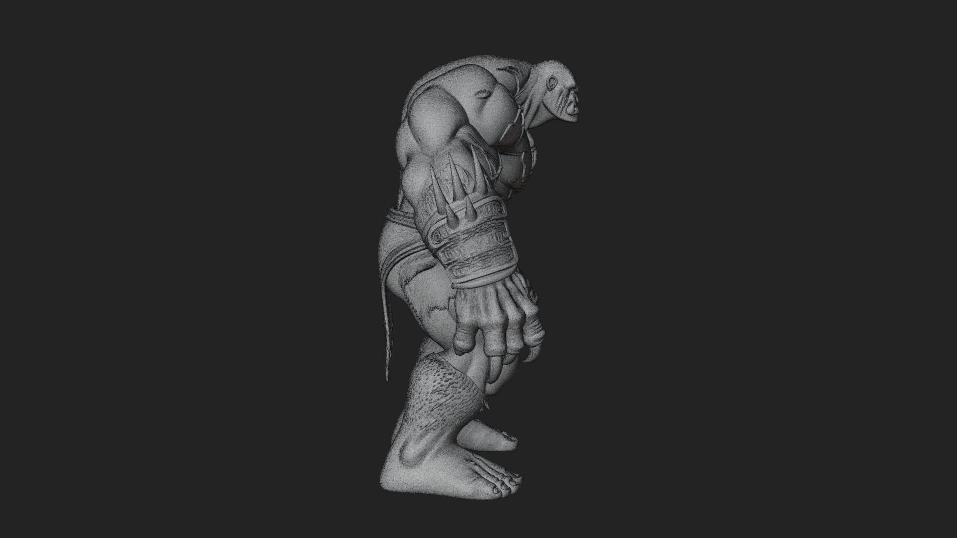 Cave Troll Statue Design 3 3D Print Model 3D Model