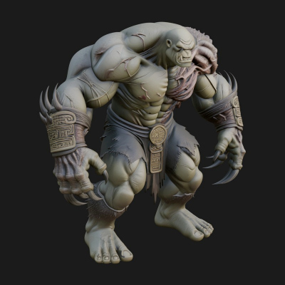 Cave Troll Statue Design 3 3D Print Model