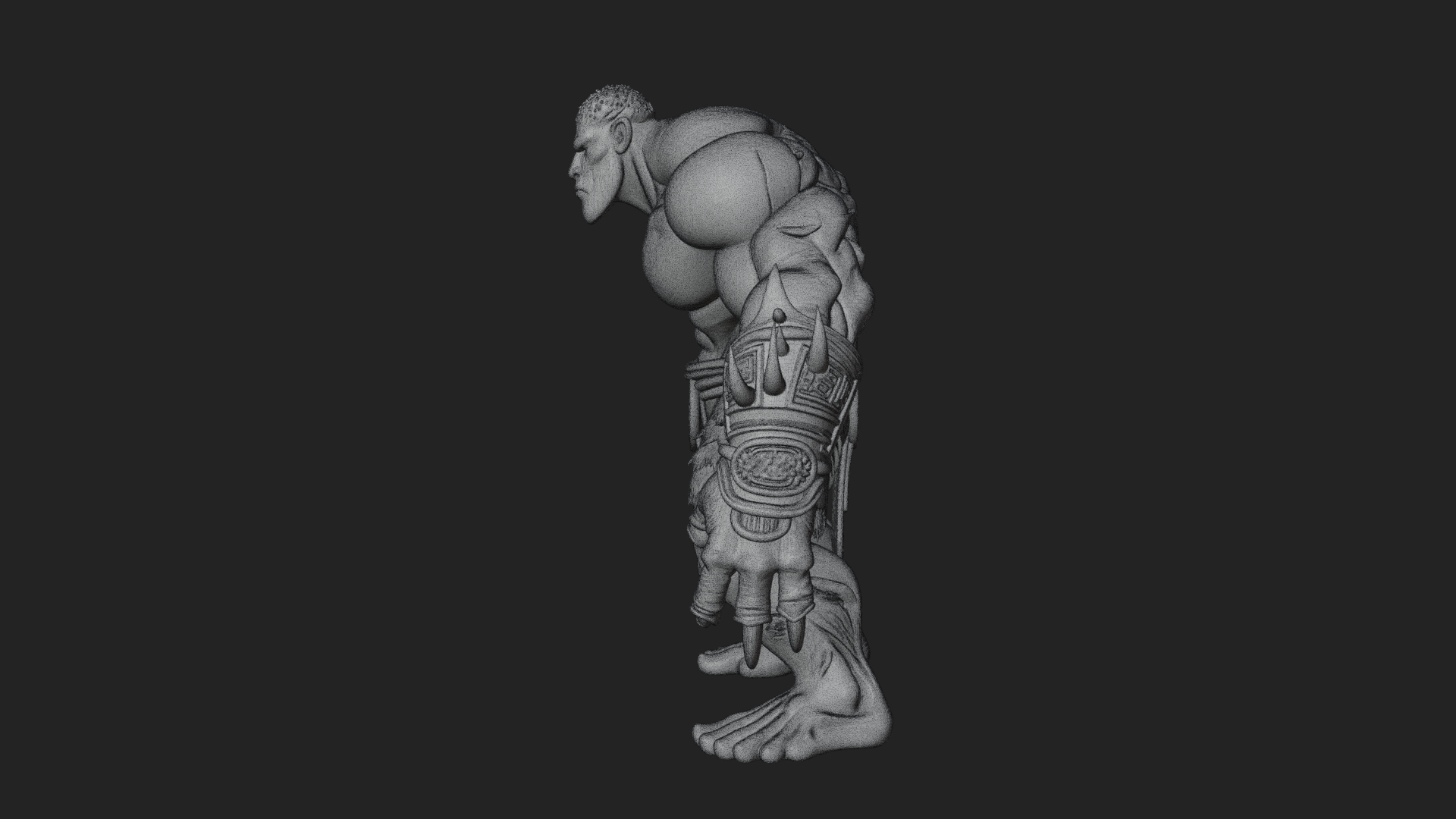 Cave Troll Statue Design 4 3D Print Model 3D Model