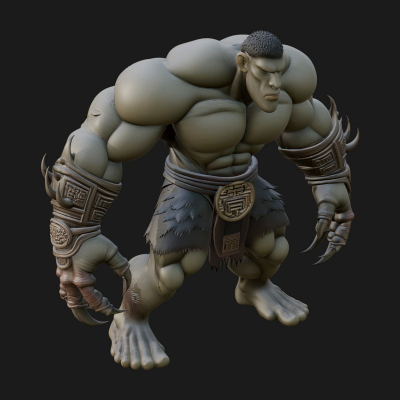 Cave Troll Statue Design 4 3D Print Model