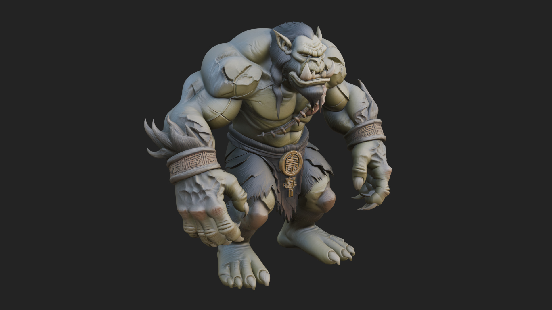 Cave Troll Statue Design 5 3D Print Model 3D Model