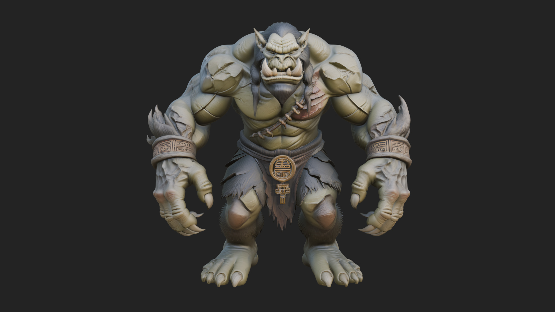 Cave Troll Statue Design 5 3D Print Model 3D Model