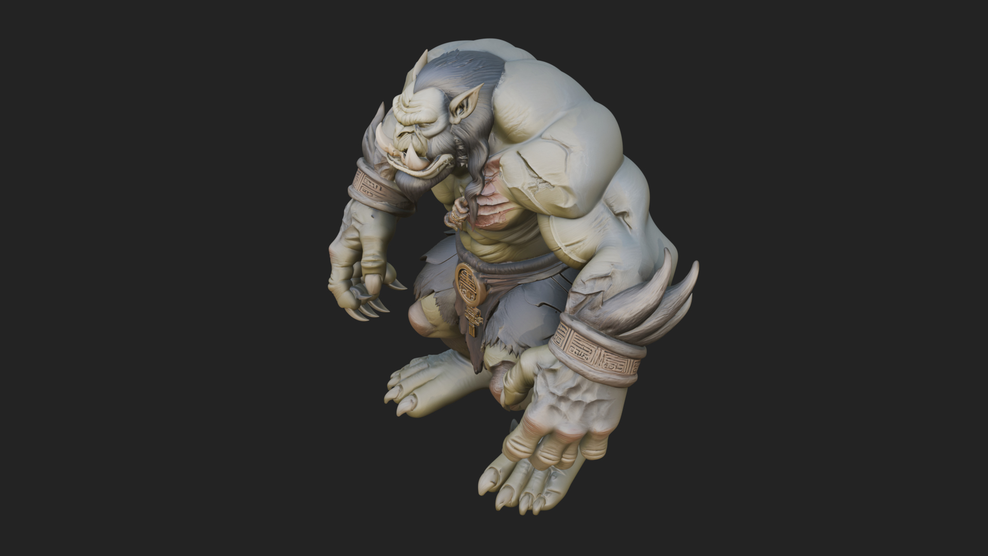 Cave Troll Statue Design 5 3D Print Model 3D Model