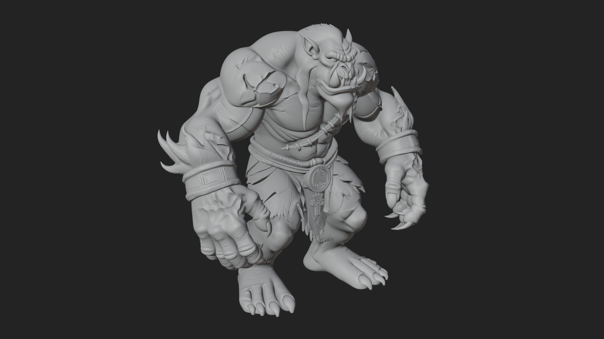 Cave Troll Statue Design 5 3D Print Model 3D Model