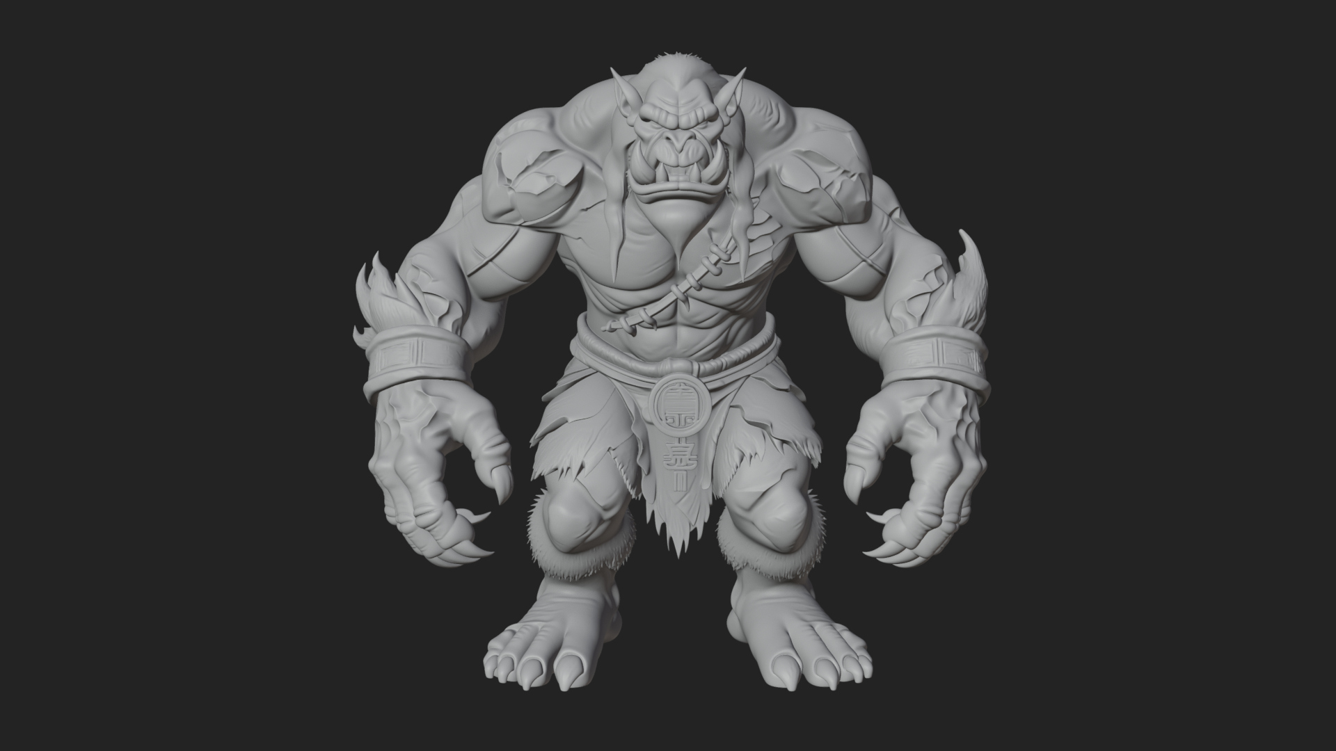 Cave Troll Statue Design 5 3D Print Model 3D Model
