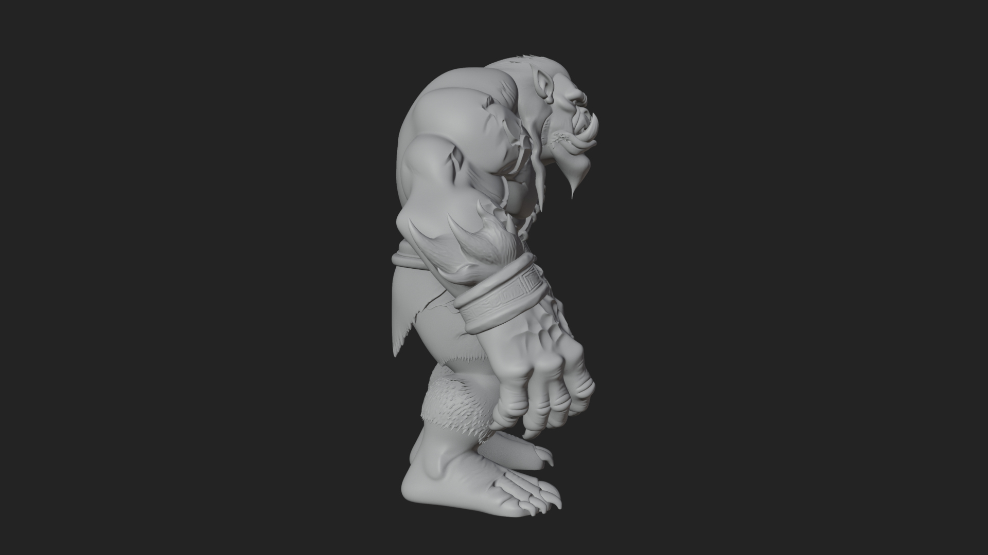Cave Troll Statue Design 5 3D Print Model 3D Model