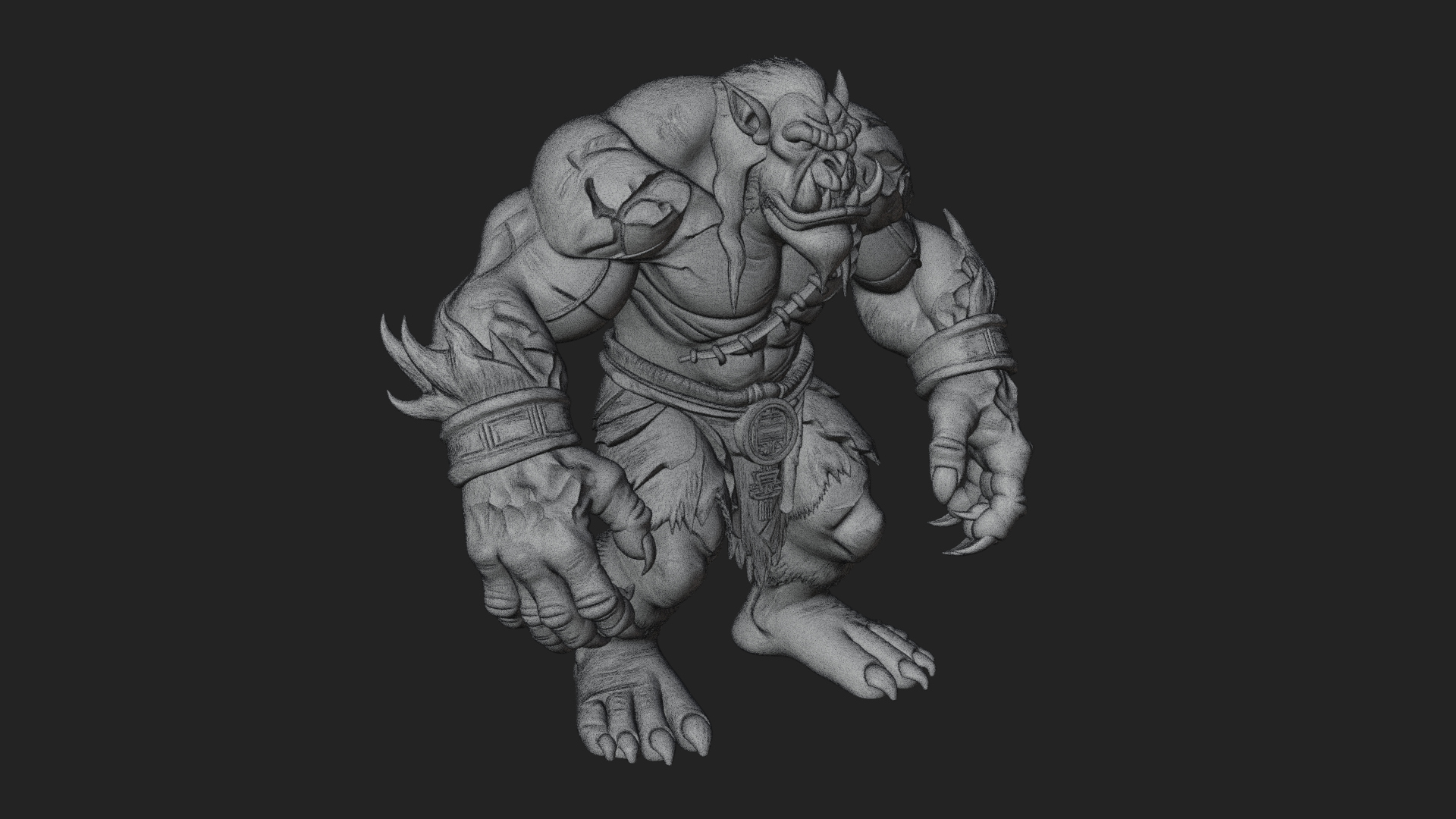 Cave Troll Statue Design 5 3D Print Model 3D Model