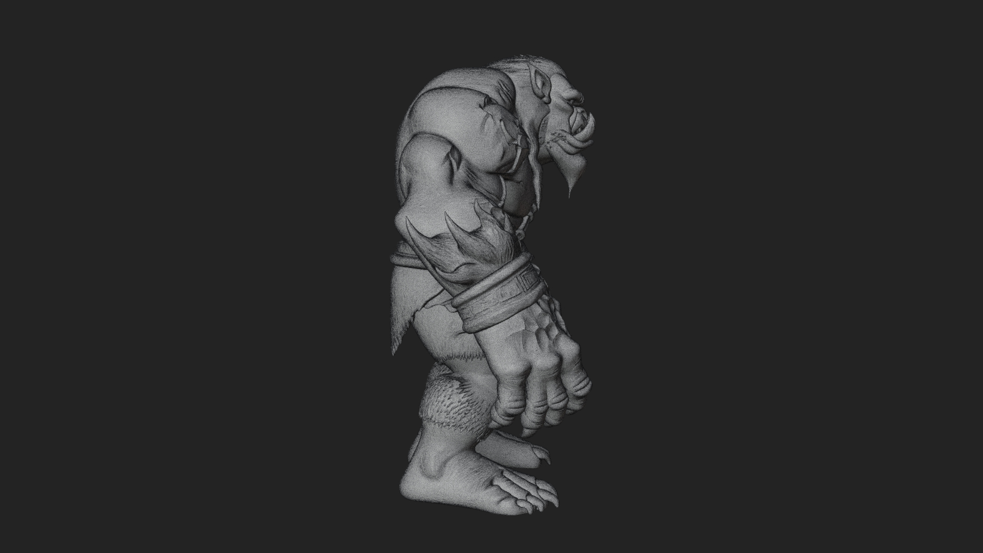 Cave Troll Statue Design 5 3D Print Model 3D Model