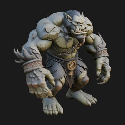 Cave Troll Statue Design 5 3D Print Model