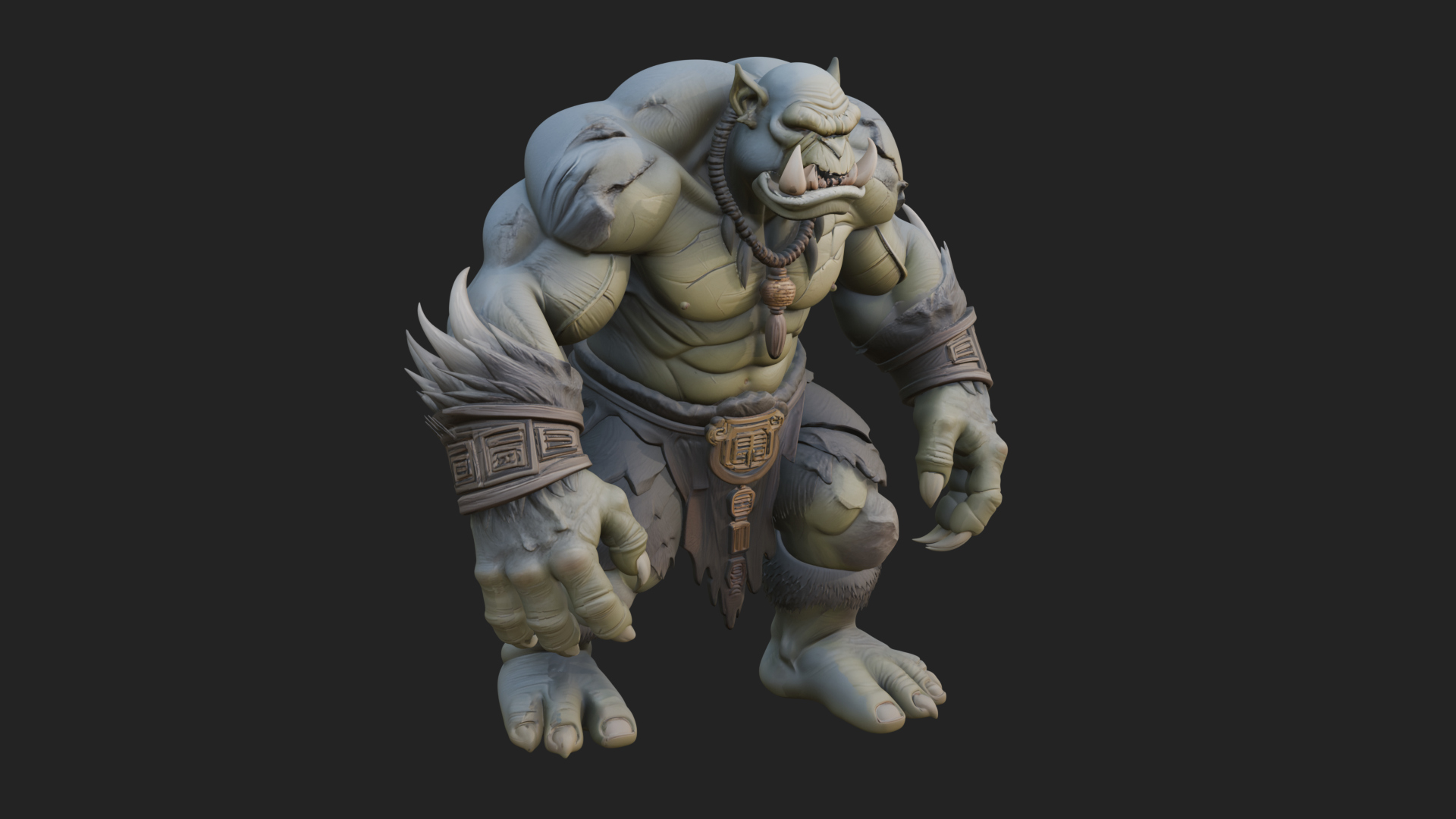 Cave Troll Statue Design 6 3D Print Model 3D Model