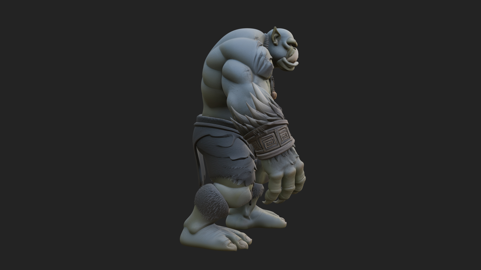 Cave Troll Statue Design 6 3D Print Model 3D Model