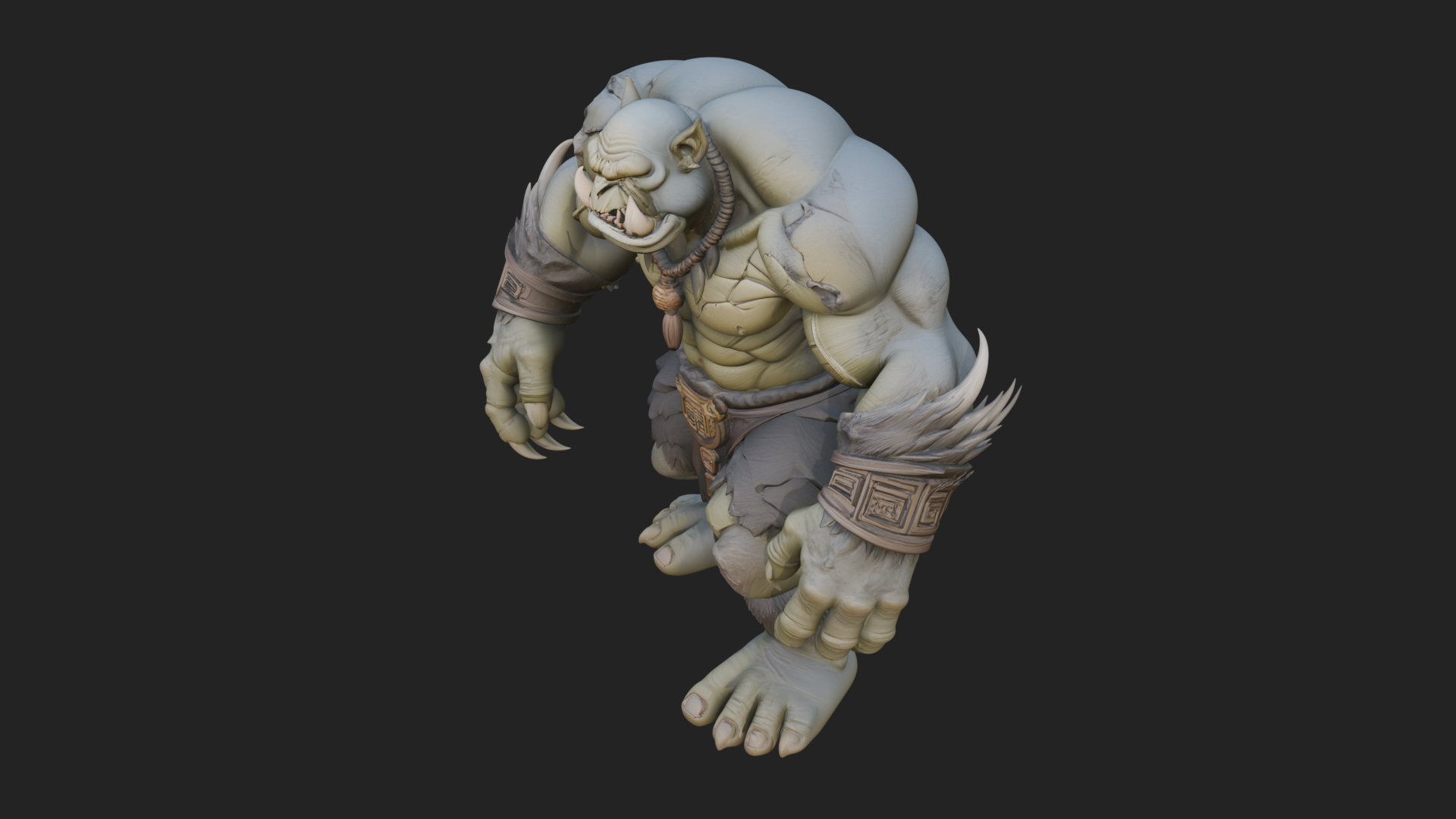 Cave Troll Statue Design 6 3D Print Model 3D Model